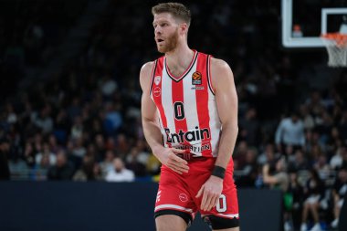 25 Ocak 2024 tarihinde İspanya 'nın Madrid kentinde oynanan ve Real Madrid ile Olympiacos Pire arasında oynanan Türk Hava Yolları EuroLeague karşılaşmasında Olympiacos Pire' den Walkup Thomas.