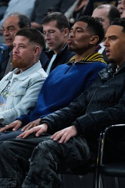 Real Madrid CF 'den Jude Bellingham, 25 Ocak 2024 tarihinde İspanya' nın başkenti Madrid 'de oynanan Real Madrid ile Olympiacos Pire arasında oynanan EuroLeague karşılaşmasında.