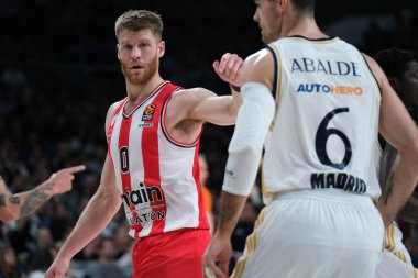 25 Ocak 2024 tarihinde İspanya 'nın Madrid kentinde oynanan ve Real Madrid ile Olympiacos Pire arasında oynanan Türk Hava Yolları EuroLeague karşılaşmasında Olympiacos Pire' den Walkup Thomas.