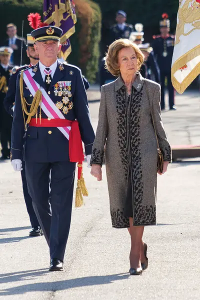 Koningin Sofia Van Spanje Tijdens Eed Voor Vlag Rey Kazerne — Stockfoto