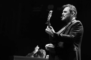 Şarkıcı Ismael Serrano, 27 Ocak 2024 'te Madrid' deki INVERFEST festivalinde performans sergiliyor.