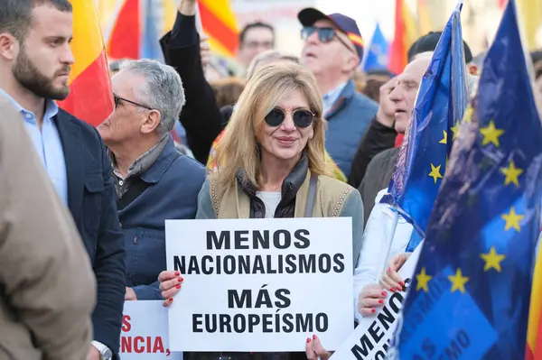 Madrid Deki Bir Gösteri Sırasında Yüzlerce Insan Ocak 2024 Spanya — Stok fotoğraf