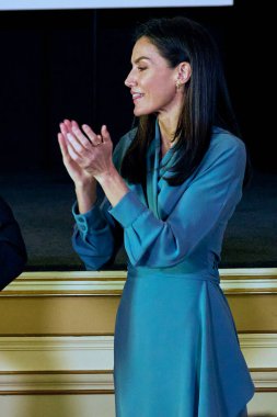 İspanya Kraliçesi Letizia, Kraliçe Letizia Ulusal Engellilik Ödülleri için Real de Aranjuez Sarayı 'na 29 Ocak 2024 Pazartesi günü yaptığı ziyarette.