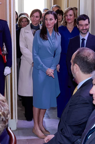 Hiszpańska Królowa Letizia Podczas Wizyty Real Aranjuez Palace Queen Letizia — Zdjęcie stockowe