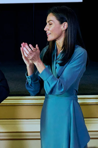 Reina Española Letizia Durante Una Visita Palacio Real Aranjuez Para —  Fotos de Stock