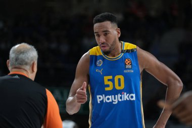 Maccabi Tel Aviv takımından Colson Bonzie, Real Madrid ile Maccabi Tel Aviv arasında oynanan EuroLeague maçında 30 Ocak 2024 tarihinde İspanya 'nın başkenti Madrid' de oynanan.