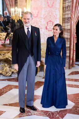 İspanya Kralı VI. Felipe ve İspanya Kraliçesi Letizia 31 Ocak 2024 tarihinde İspanya 'nın Madrid kentinde bulunan Kraliyet Sarayı' nda yabancı büyükelçileri kabul ettiler.