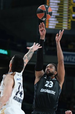 LDLC 'den Lighty David Asvel Villeurbanne, Real Madrid ile LDLC Asvel arasında oynanan Türk Hava Yolları EuroLeague maçı sırasında 01 Şubat 2024' te İspanya 'nın başkenti Madrid' de oynandı.. 