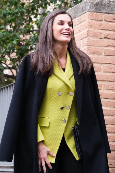 Spanya Kraliçesi Letizia Spanya Nın Madrid Kentindeki Feder Spanya Nadir — Stok fotoğraf