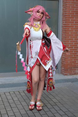 2 Şubat 2024 'te İspanya' nın Madrid şehrinde Japonya 'nın Ifema şehrindeki hafta sonu etkinliklerine bir Cosplayer katılır.