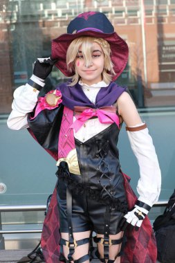 2 Şubat 2024 'te İspanya' nın Madrid şehrinde Japonya 'nın Ifema şehrindeki hafta sonu etkinliklerine bir Cosplayer katılır.