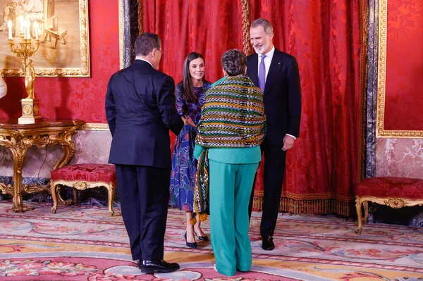 King Felipe Spain Queen Letizia Spain Host Lunch President Guatemala — Stock Photo, Image