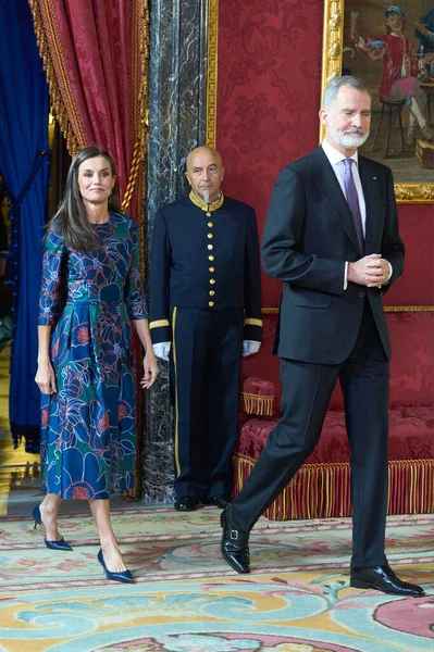 Koning Felipe Van Spanje Koningin Letizia Van Spanje Organiseren Een — Stockfoto