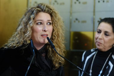 Estrella Morente at the ceremony of bequeathing the Enrique Morente Memorial Fund to the Cervantes Institute, on February 28, 2024 in Madrid, Spain. clipart