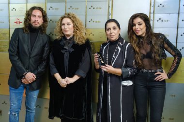 Estrella Morente,  Aurora Carbonell Solea and Kiki at the ceremony of bequeathing the Enrique Morente Memorial Fund to the Cervantes Institute, on February 28, 2024 in Madrid, Spain. clipart