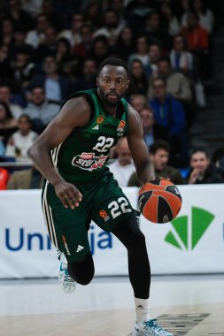 Türk Hava Yolları EuroLeague sırasında Panathinaikos 'tan Jerian, Real Madrid ile Panathinaikos Atina arasında basketbol, Wizink Center 29 Şubat 2024' te Madrid 'de
