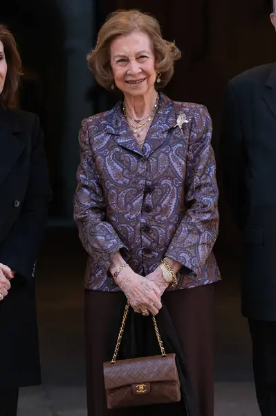 ソフィア女王は スペインのマドリードで2024年3月9日に行われたリアル アカデミア ベラスティスで コリア財団によって Iberoamerican Patronage Awards に出席しています — ストック写真