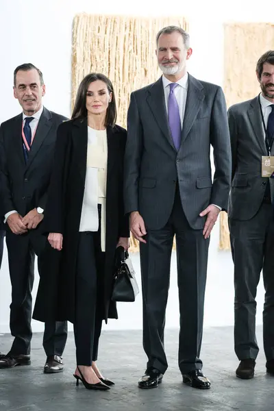 Królowa Hiszpanii Letizia Król Hiszpanii Felipe Zainaugurowały Arco Art Fair — Zdjęcie stockowe
