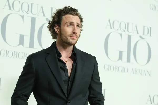 stock image Aaron Taylor Johnson attends the Madrid photocall for 