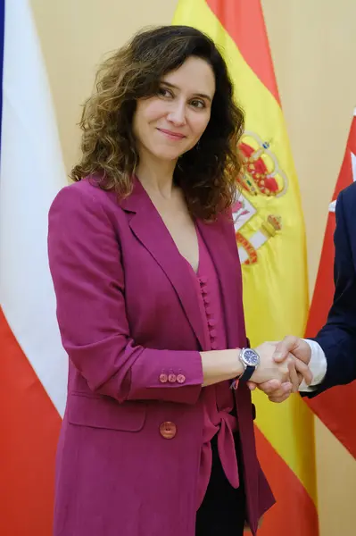 Presidenten Madrid Isabel Diaz Ayuso Mottar Ambassadøren Tsjekkia Real Casa – stockfoto