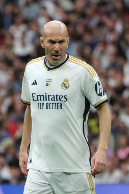 Zinedine Zidane, Real Madrid ile FC Porto arasında oynanan Corazon Classic 2024 yardım maçı sırasında Madrid 'deki Santiago Bernabeu Stadyumu' nda 23 Mart 2024 tarihinde oynanacak.