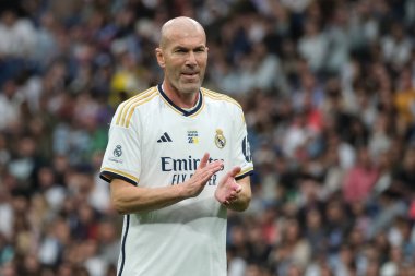Zinedine Zidane, Real Madrid ile FC Porto arasında oynanan Corazon Classic 2024 yardım maçı sırasında Madrid 'deki Santiago Bernabeu Stadyumu' nda 23 Mart 2024 tarihinde oynanacak.