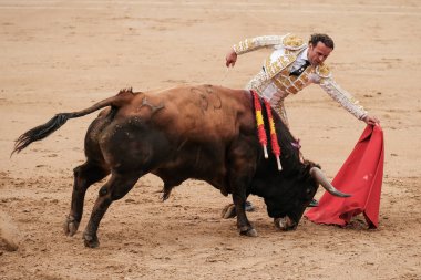 the bullfighter Antonio Ferrera during the bullfight of Corrida Toros de Domingo de Ramos Toros in the Plaza de las Ventas in Madrid March 24 2024 Spain clipart