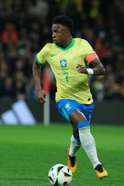 Vini Jr   of Brazil during the friendly match between Spain and Brazil at Santiago Bernabeu Stadium in Madrid on March 26  Spain clipart