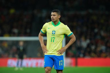 Andre   of Brazil during the friendly match between Spain and Brazil at Santiago Bernabeu Stadium in Madrid on March 26  Spain clipart