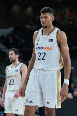 Real Madrid 'den Edy Tavares, Real Madrid ve BAXI Manresa arasında oynanan ACB Ligi karşılaşmasında 31 Mart 2024 tarihinde İspanya' nın başkenti Madrid 'de oynanan WiZink Center' da maç yaptı..