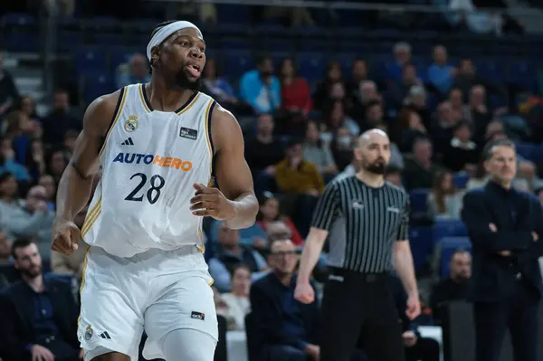 stock image Guerschon Yabusele   of Real Madrid in action during ACB League match between Real Madrid and BAXI Manresa at WiZink Center on March 31, 2024 in Madrid, Spain.