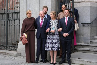 İspanya Kralı I. Juan Carlos, Jose Luis Martinez-Almeida ile Teresa Urquijo 'nun düğünü sırasında, 6 Nisan 2024, Madrid, İspanya.