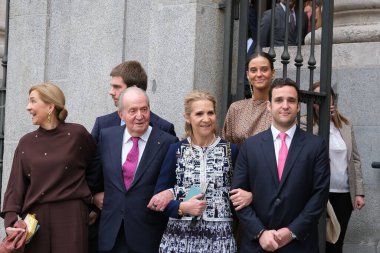 İspanya Kralı I. Juan Carlos, Jose Luis Martinez-Almeida ile Teresa Urquijo 'nun düğünü sırasında, 6 Nisan 2024, Madrid, İspanya.
