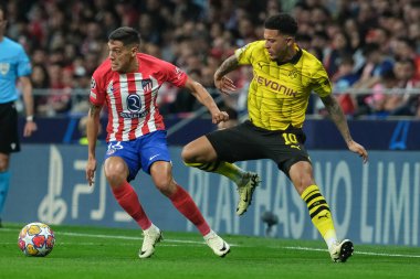 Borussia Dortmund takımından Jadon Sancho UEFA Şampiyonlar Ligi sırasında Madrid ve Borussia Dortmund arasında 10 Nisan 2024 'te Madrid' de İspanya 'da mücadele etti.. 