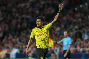 UEFA Şampiyonlar Ligi sırasında Borussia Dortmund 'dan Ian Maatsen, Madrid' den Borussia Dortmund arasında, 10 Nisan 2024 'te Madrid' de İspanya 'da.. 