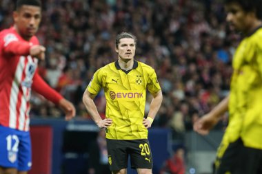UEFA Şampiyonlar Ligi sırasında Borussia Dortmund 'dan Marcel Sabitzer, Madrid' den Borussia Dortmund arasında, 10 Nisan 2024 'te Madrid' de İspanya 'da kuruldu.. 