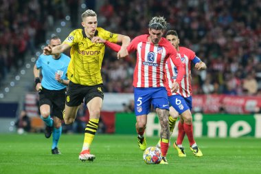 Atletico de Madrid 'den Rodrigo De Paul, UEFA Şampiyonlar Ligi sırasında Madrid ve Borussia Dortmund arasında, 10 Nisan 2024 tarihinde Madrid' de İspanya 'nın başkenti Madrid' de mücadele etti.. 