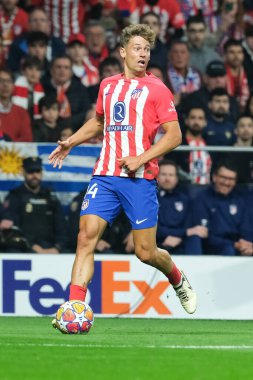UEFA Şampiyonlar Ligi sırasında Atletico de Madrid 'den Marcos Llorente, Madrid' den Borussia Dortmund arasında, 10 Nisan 2024 'te Madrid' de İspanya 'da kuruldu.. 
