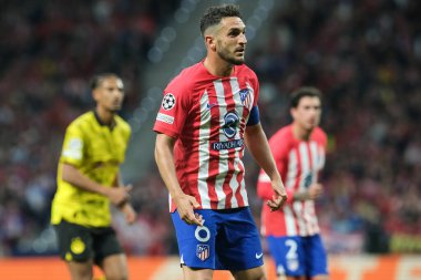 UEFA Şampiyonlar Ligi sırasında Atletico de Madrid 'den Koke, Madrid' den At Madrid ve Borussia Dortmund arasında 10 Nisan 2024 tarihinde Madrid İspanya 'da kuruldu.. 