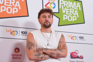 Dani Fermandez, İspanya 'nın Madrid şehrinde 12 Nisan 2024' te WiZink Center 'daki Los40 Primavera Pop konserine katıldı.. 