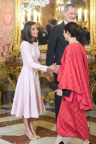 Roi Felipe Espagne Reine Letizia Espagne Assiste Déjeuner Pour Les — Photo
