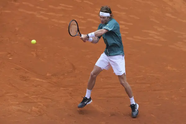 stock image Andrey Rublev  against Alejandro Davidovich Fokina  in the Men's Singles Round of 32 Match during Day Six of the Mutua Madrid Open at La Caja Magica on April 28, 2024 in Madrid, Spain