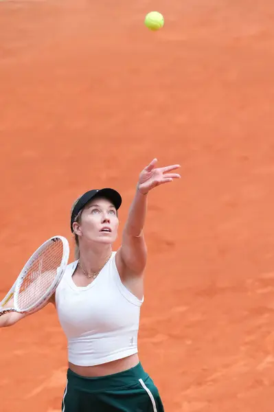 Danielle Collins Kolmannella Kierroksella 2024 Wta Tour Madrid Open Turnauksen — kuvapankkivalokuva