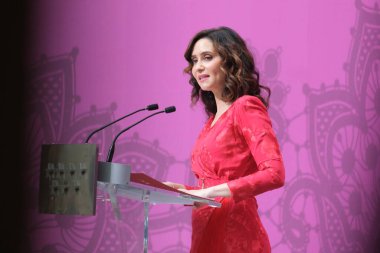 The president of the Community of Madrid Isabel Diaz Ayuso during the presentation of the award of the Order of the Dos de Mayo, at the Real Casa de Correos, on 02 May, 2024 in Madrid, Spain. clipart