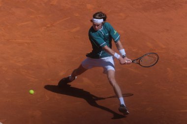 Andrey Rublev, Erkekler Tekler yarı final karşılaşmasında Taylor Fritz 'e karşı La Caja Magica' da oynanan Mutua Madrid Açık 11..