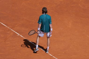Andrey Rublev, Erkekler Tekler yarı final karşılaşmasında Taylor Fritz 'e karşı La Caja Magica' da oynanan Mutua Madrid Açık 11..