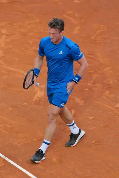 stock image Jiri Lehecka of Czech Republic  against Felix Auger Aliassime during the Men's Singles semi-final match on Day Eleven of Mutua Madrid Open at La Caja Magica on May 03, 2024 in Madrid, Spain. 