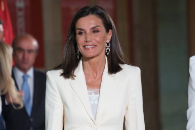 İspanya Kraliçesi Letizia, İspanya 'nın Madrid kentinde 7 Mayıs 2024 tarihinde Real Casa de Correos' ta düzenlenen 