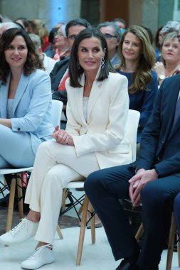 İspanya Kraliçesi Letizia, İspanya 'nın Madrid kentinde 7 Mayıs 2024 tarihinde Real Casa de Correos' ta düzenlenen 