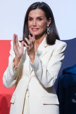 İspanya Kraliçesi Letizia, İspanya 'nın Madrid kentinde 7 Mayıs 2024 tarihinde Real Casa de Correos' ta düzenlenen 